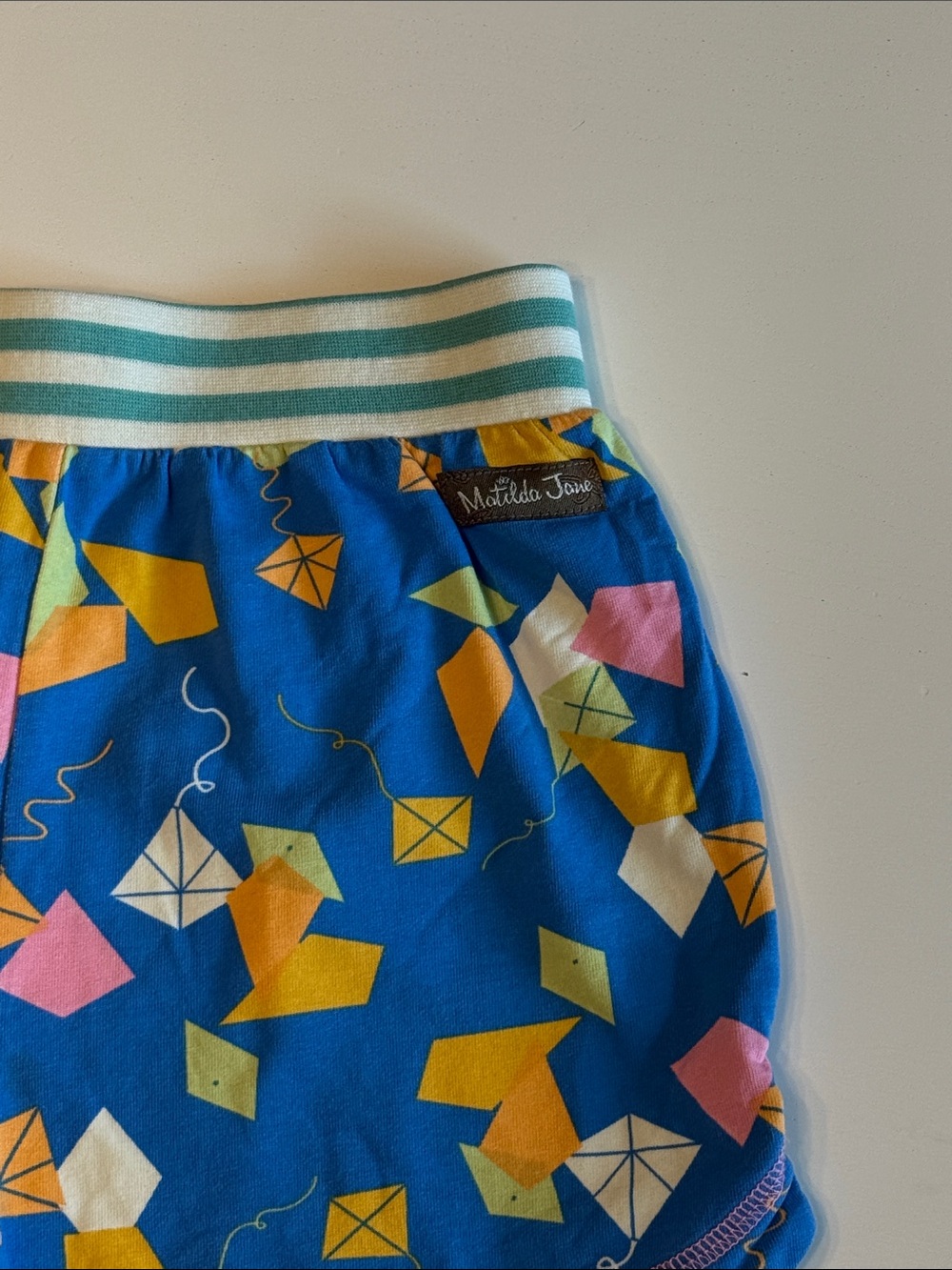 Matilda Jane Bright Blue Kite-Print Athletic Shorts Sz 8 EUC - Picture 2 of 5